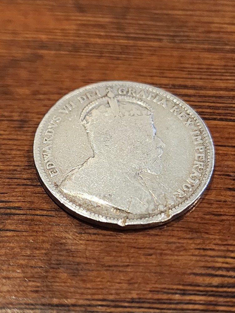 1909 Canada 25 Cents Silver Coin