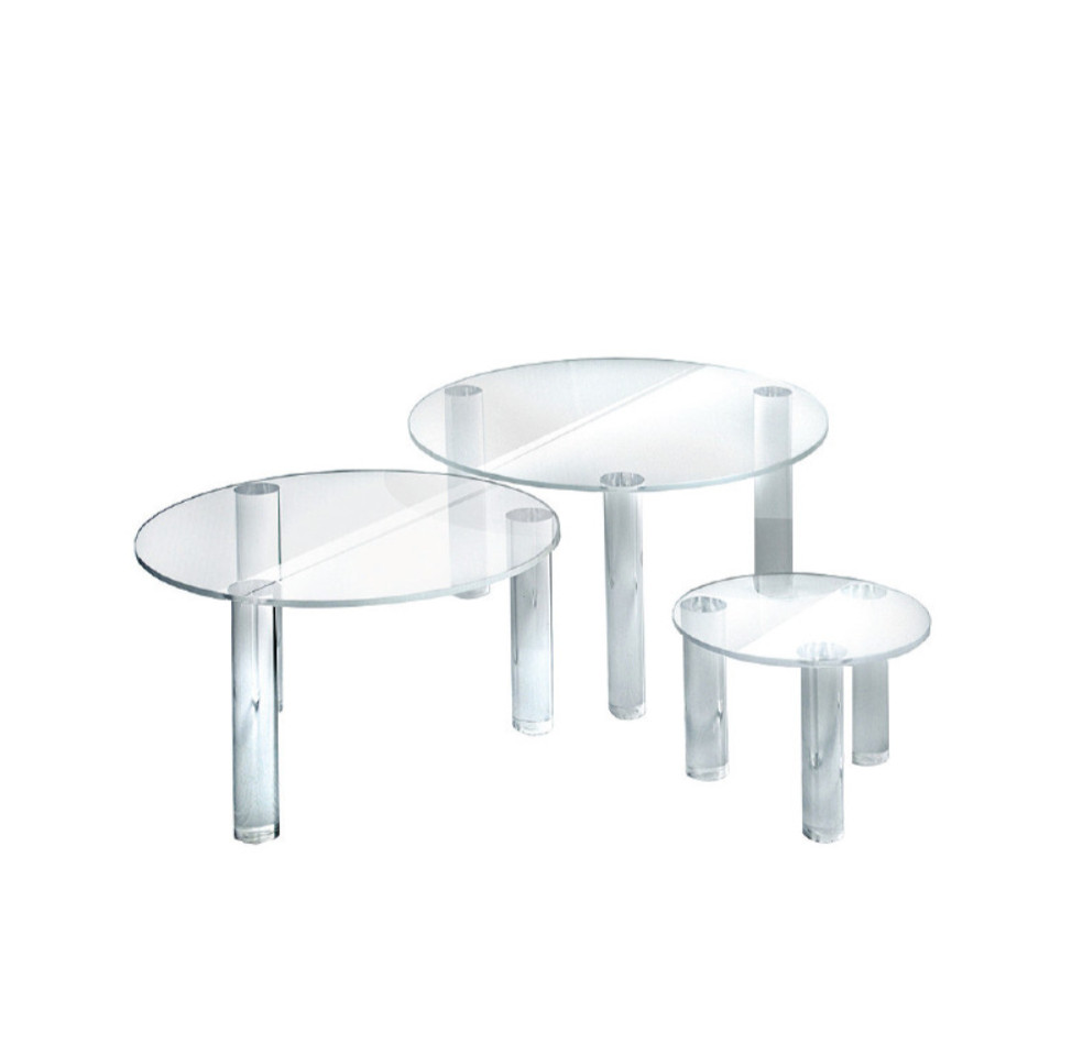 Azar Displays 3-Piece Acrylic Small Round Riser Set