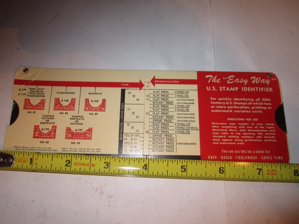 Ca. 1950s "The Easy Way" U.S. Stamp Identifier - C.B. Charmats