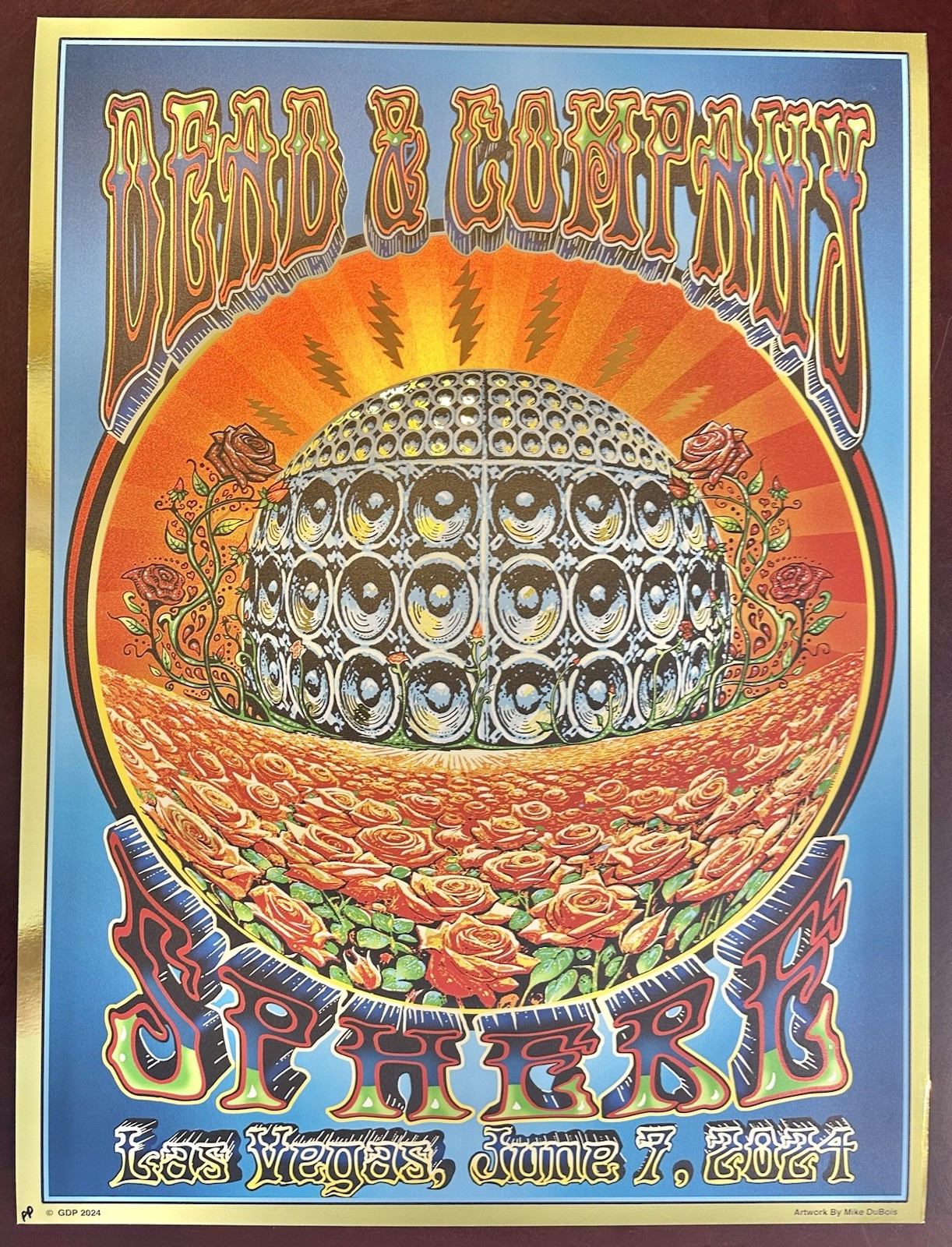Dead & Company Poster GOLD FOIL 7/6/2024 Las Vegas Sphere Printer’s Proof Dubois