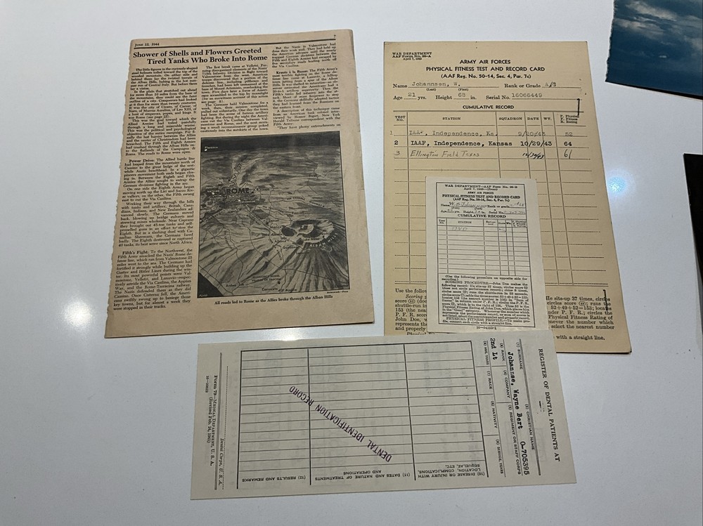 WWII Documents USAAF Air Force Pilot items 1940's to 1960's