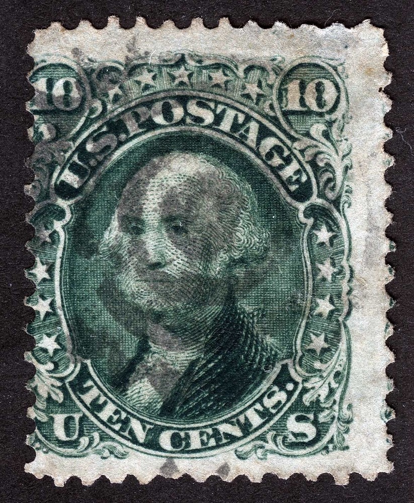 US Sc 68 Green 10¢ Black Circular Target Cancel