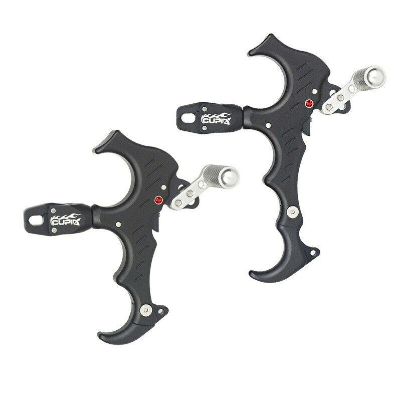 360° Compound Bow Release Aids 3 Or 4 Finger Grip Thumb Caliper Trigger Alloy