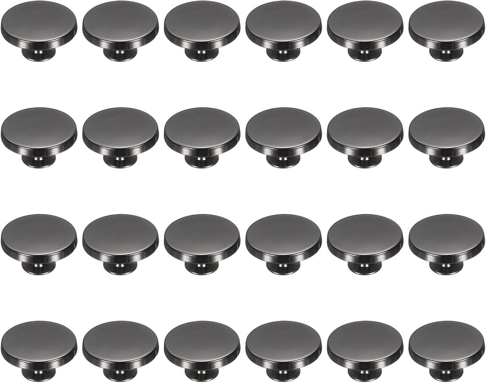 24 Pcs Flat Head Button Stud 18mm Screw Back Rivets Stud Set Round Purse Feet Me