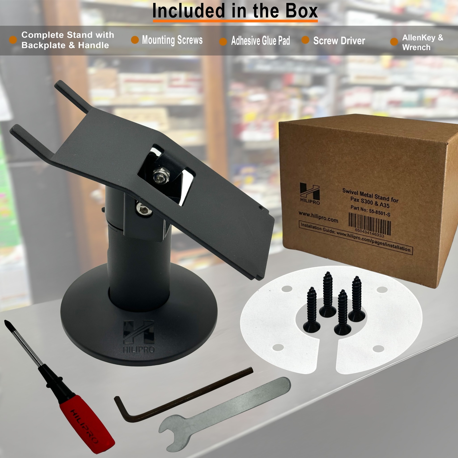 Hilipro Swivel Stand for Ingenico Desk3500 & Desk 5000