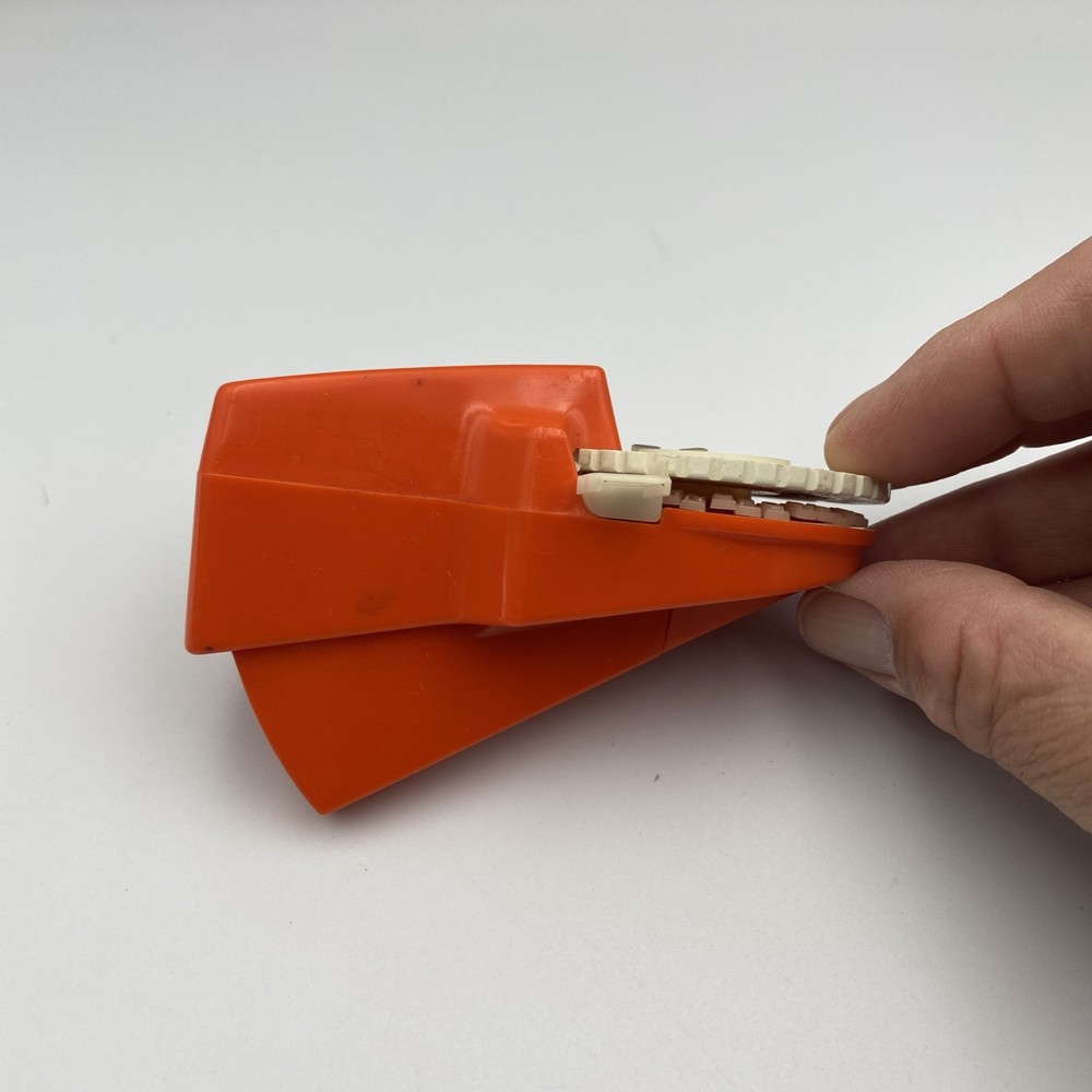 Dymo Label Maker Mini Orange Handheld VTG Alpha Numeric