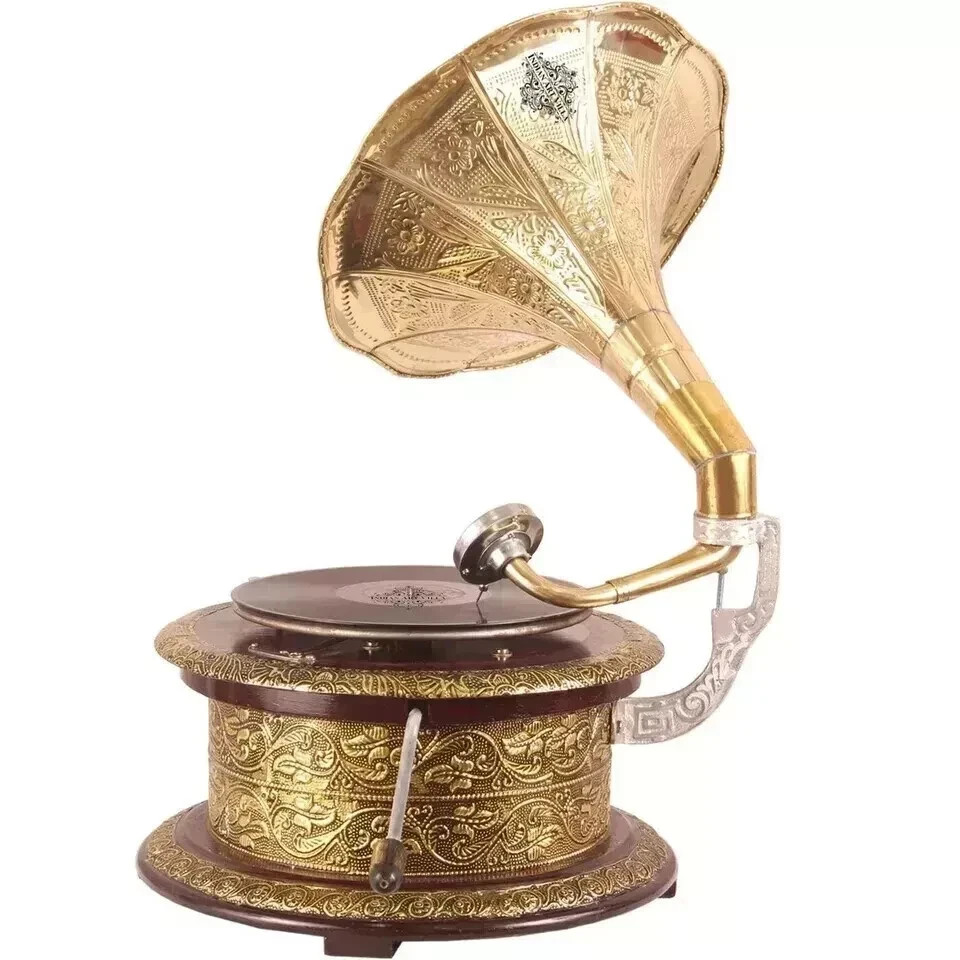 Decorative Gramophone – Wind-Up Record Player, Fully Functional Phonograph