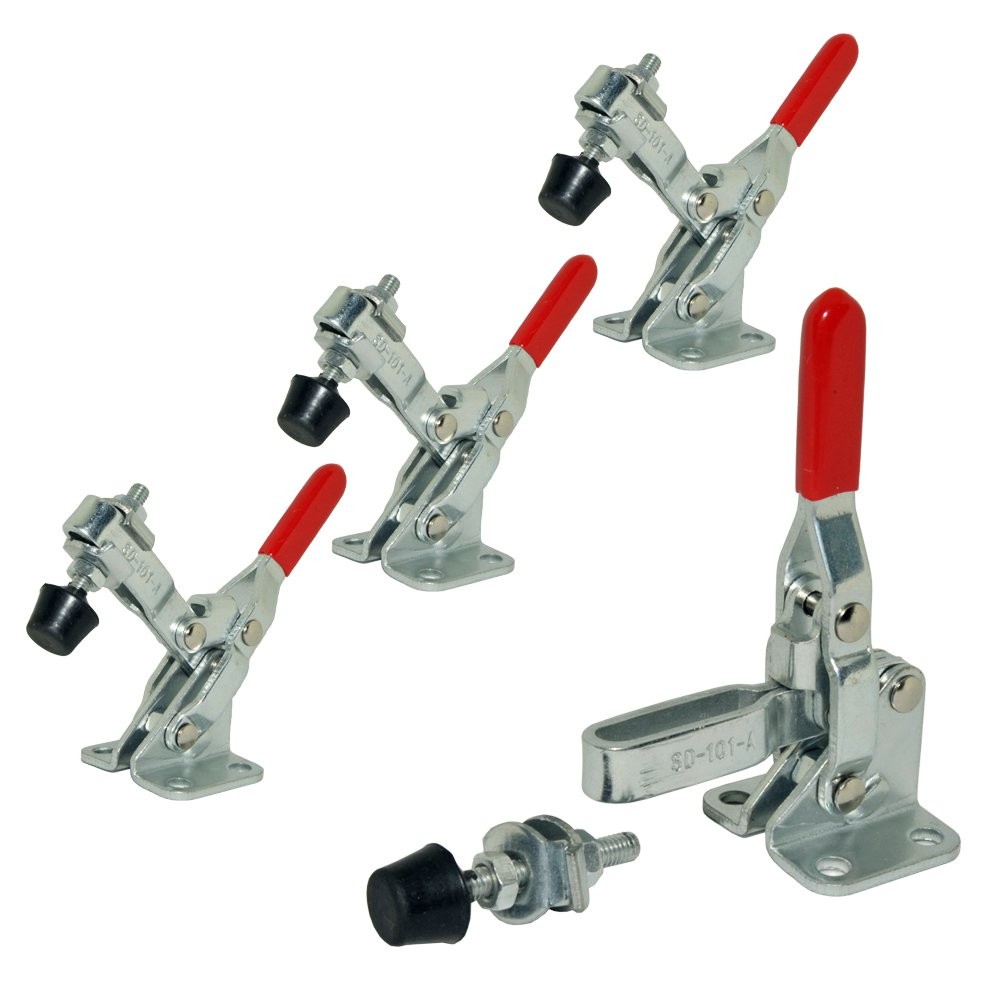 XRPAOWA 4 Pcs Vertical Hand Tool 101-A Quick-Release Toggle Silver & Red