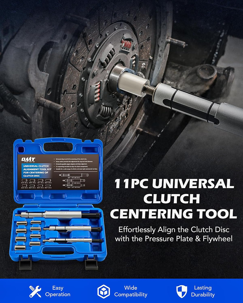 Clutch Alignment Tool Kit, 11Pc Universal Clutch Centering Tool Set for Clutch D