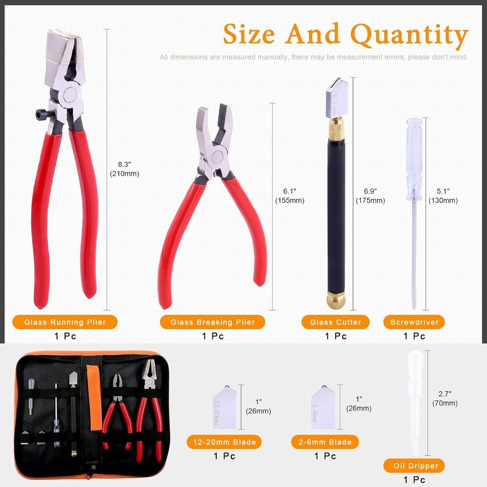 Professional Glass Cutting Toolkit - Includes 3 Tools for Various Applications