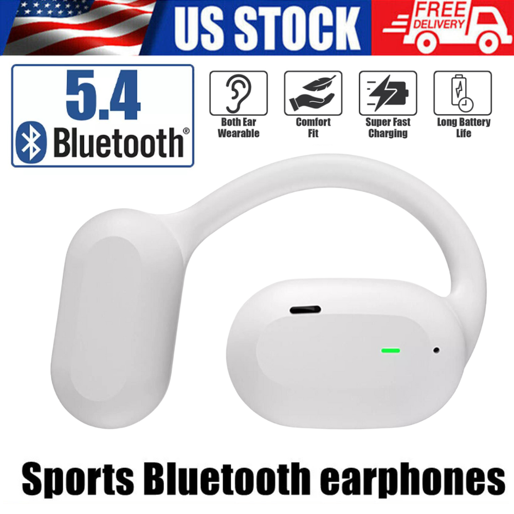 True Wireless Bone Conduction Headphones Bluetooth 5.4 Wireless Headset Earbuds