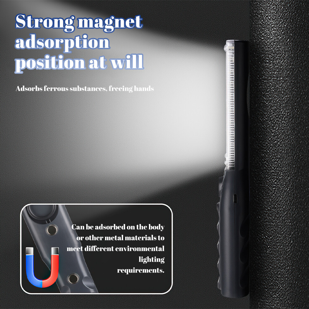 2PCS Rechargeable Work Light Portable LED Magnetic Flashlight & Hanging Hook