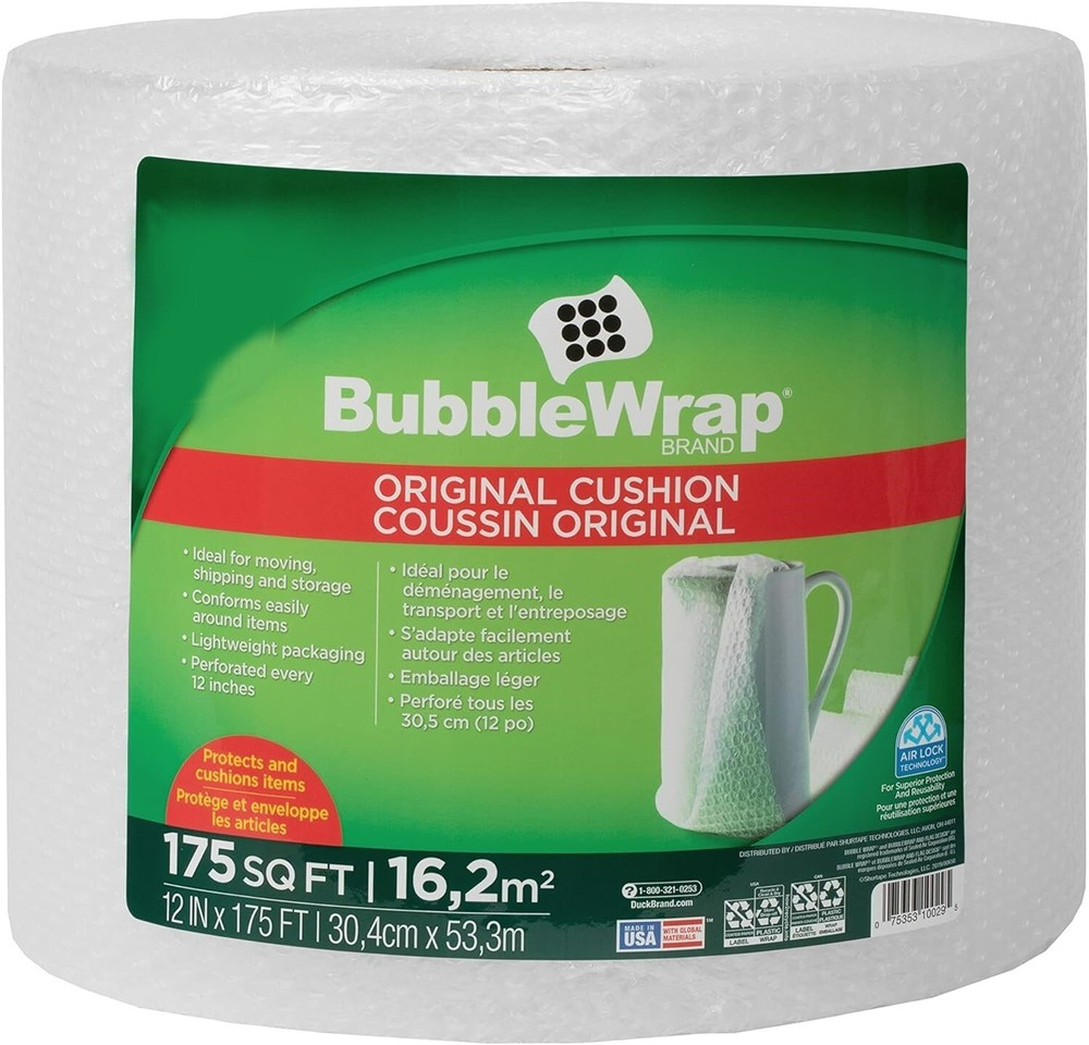 Small Bubble Cushioning Wrap 175FT Clear Perforated Packing Roll Moving Shipping