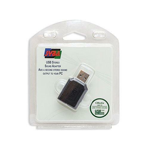 Syba external USB Stereo Sound Adapter for Windows, Mac, Linux Extra Audio