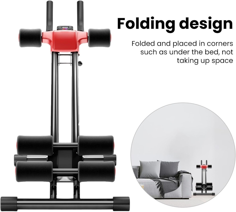 Adjustable Ab Trainer, Foldable Ab Machine for Home Gym Beginners