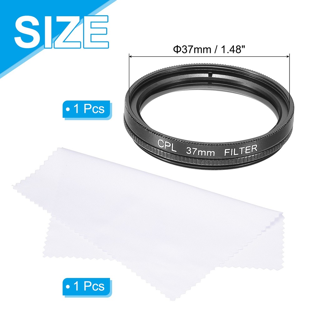 37mm Circular Polarizer Filter, Polarizing Filter with Cleaning Cloth