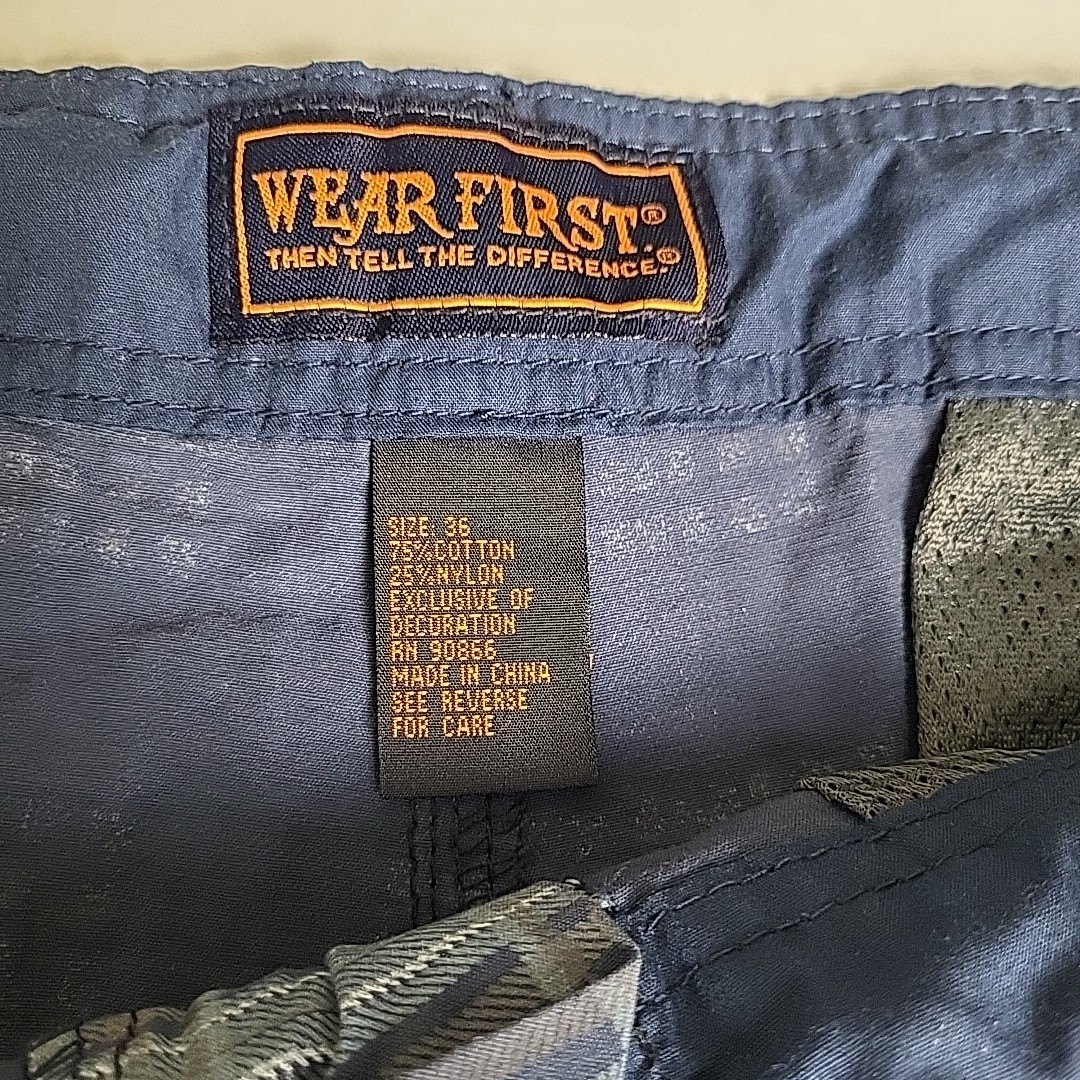 NWT Wear First Mens 36 Y2K/2000s BAGGY PLAID CARGO SKATE SHORTS Blue Belted