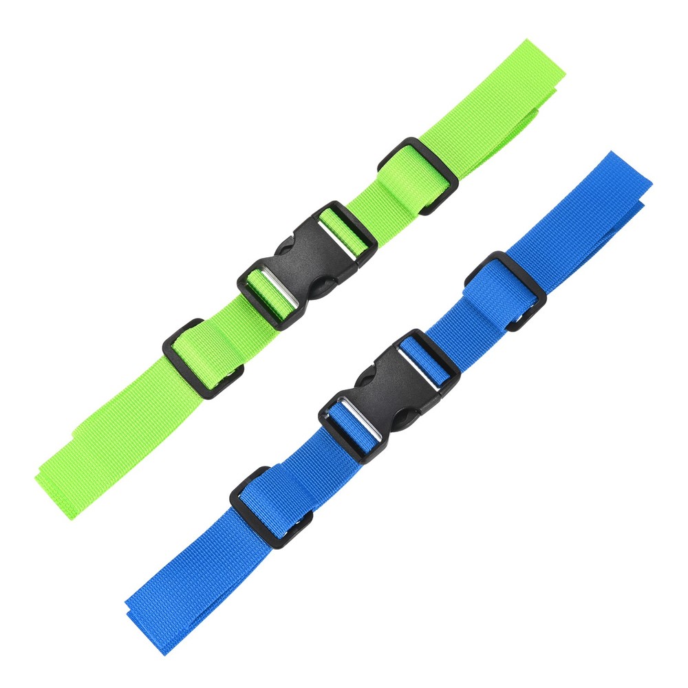 2PCS Backpack Chest Strap with Quick Release Buckle - [Fluorescent Green & Blue]