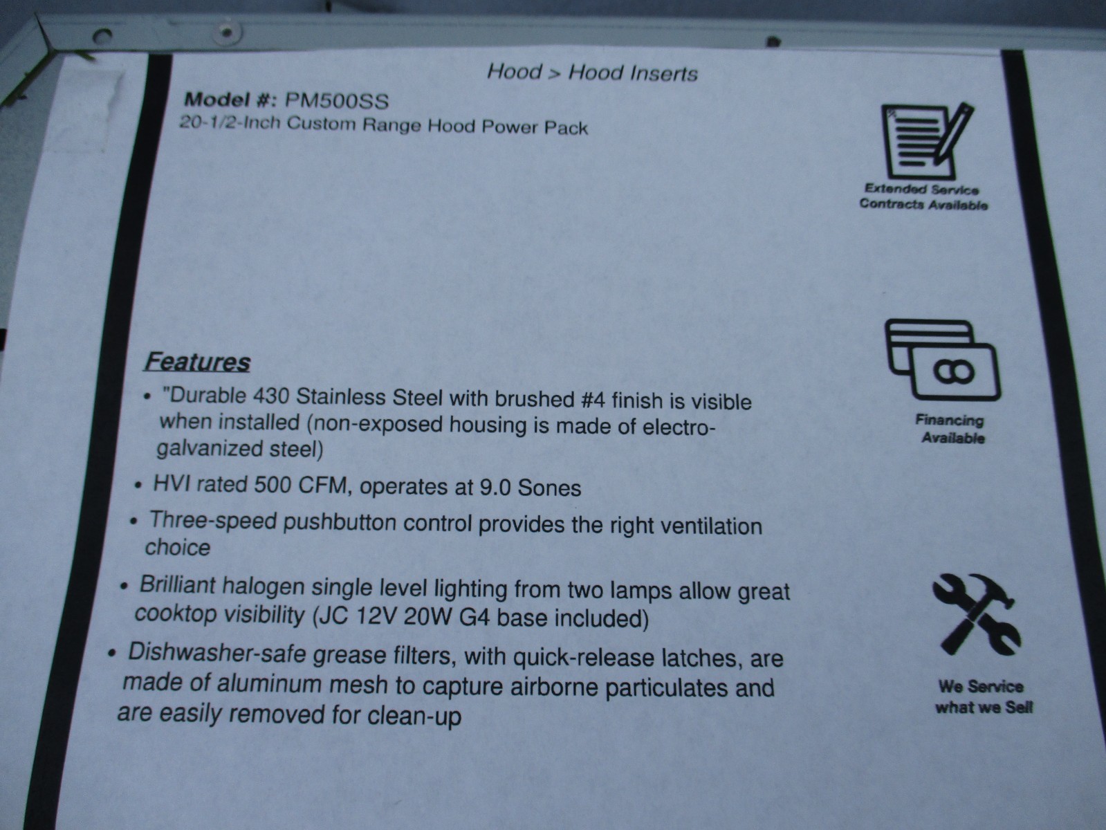 Broan PM500SS 500 CFM Power Pack Hood - Stainless Steel Free Shipping