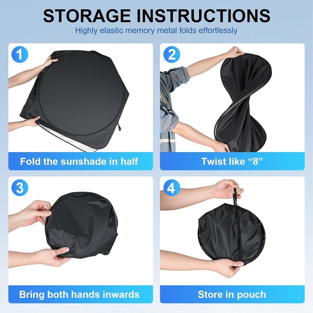 Universal Fit Car Sun Shield - Foldable 63 x 35in Reflective Polyester Design