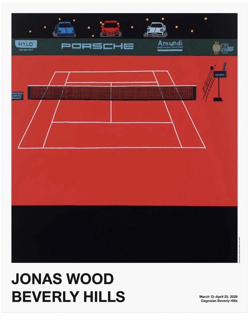 Jonas Wood Signed Poster-Porsche/Beverly Hills Tennis 2026-Autographed-PROOF