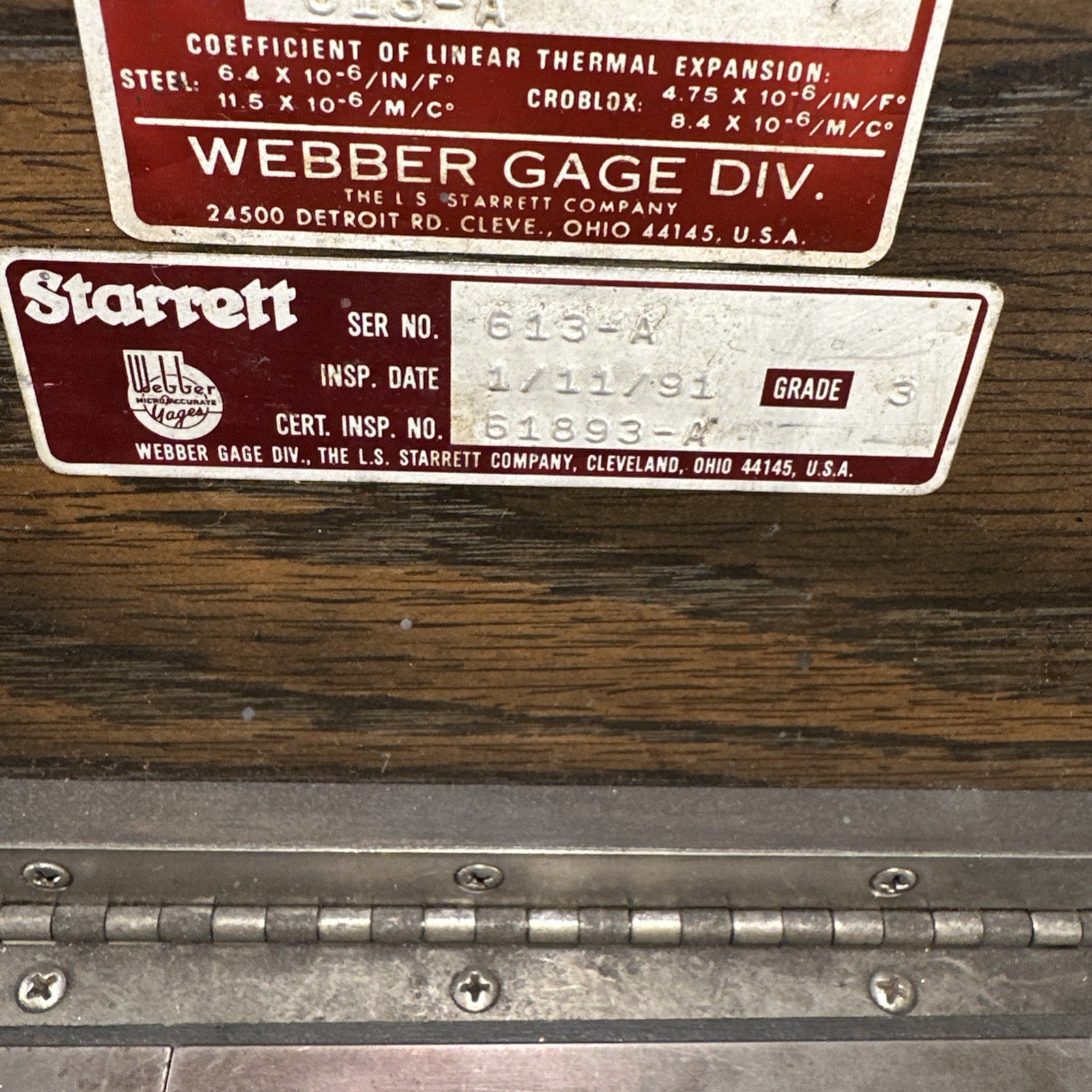 Vintage Starrett Webber 613A Model SS81A1X GR 3 Gage Block Set 95 Plus Pieces