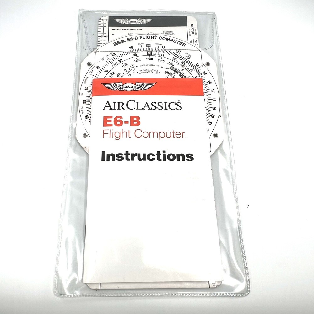 1992 - 1994 ASA Air Classics Micro E6B Flight Computer with Manual, Plastic Case
