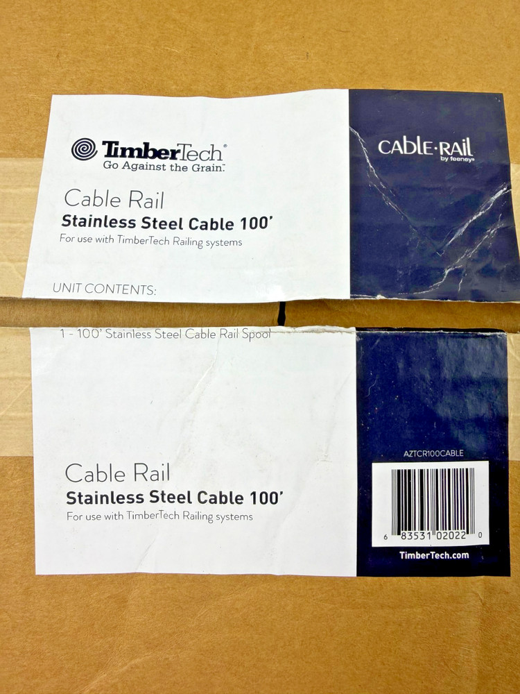 Timber Tech Cable Rail Leftover Cable and Hardware Deck Railing Stainless Steel