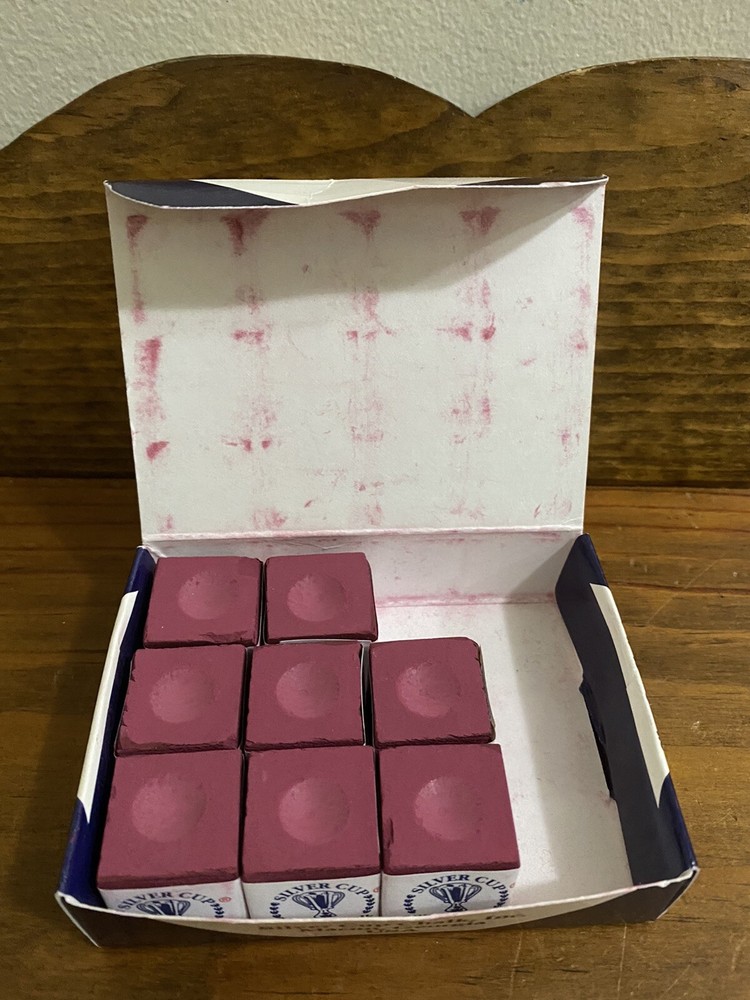 Silver Cup Billiard Chalk - 8 pack (Burgundy)