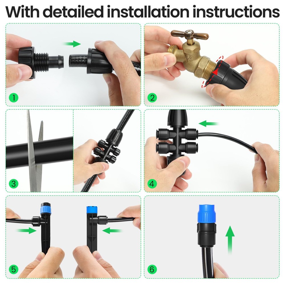 230FT Quick-Connect Drip Irrigation System Kit, Automatic Garden Watering System