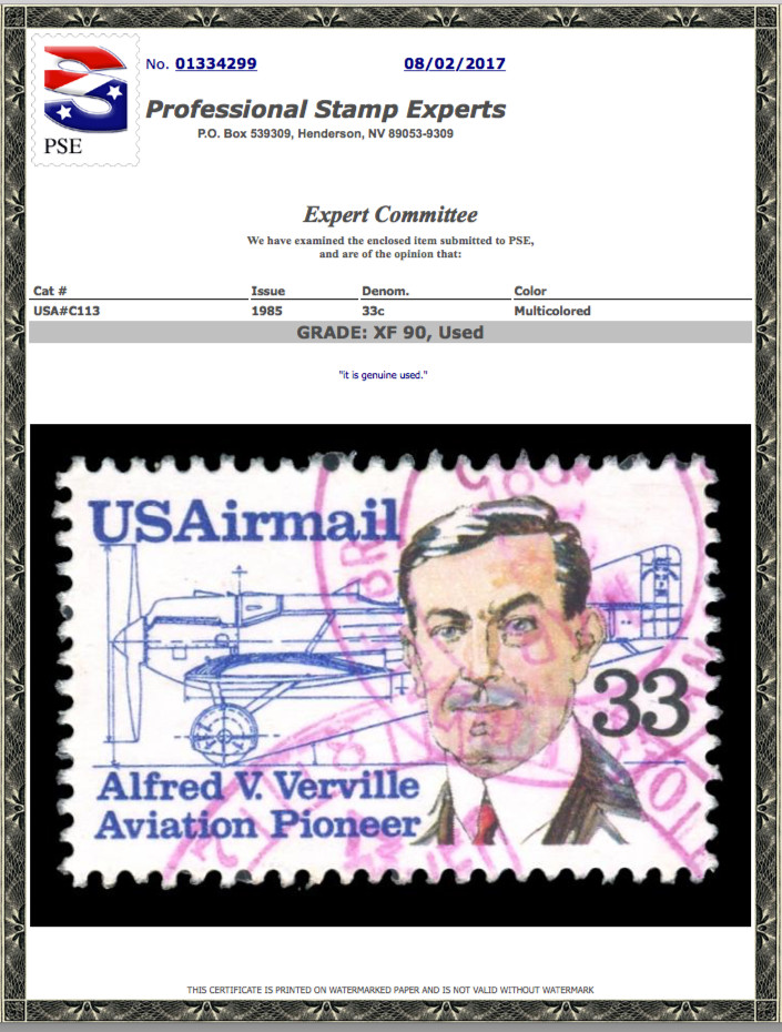 #C113 Used PSE Graded 90, PSE Certificate # 01334299