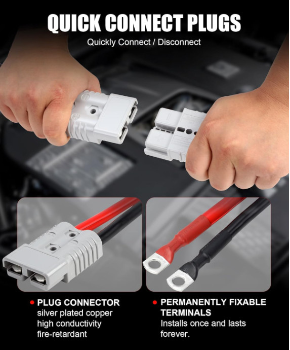 Heavy Duty Jumper Cables for Diesel Trucks - 1 Gauge 25 Feet extra long Booster