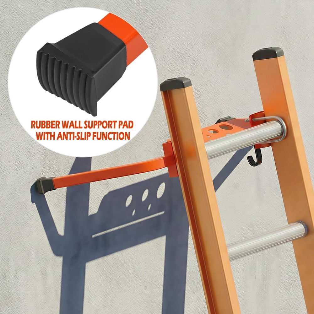 Ladder Stabilizer with Tool Tray & Hook - Heavy Duty Roof Gutter Guard, Unive...