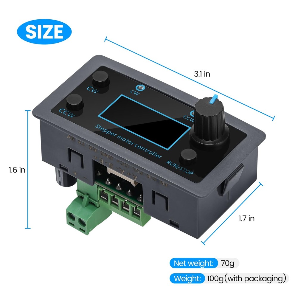 Stepper Motor Controller Driver Board, Forward/Reverse Pulse Speed black
