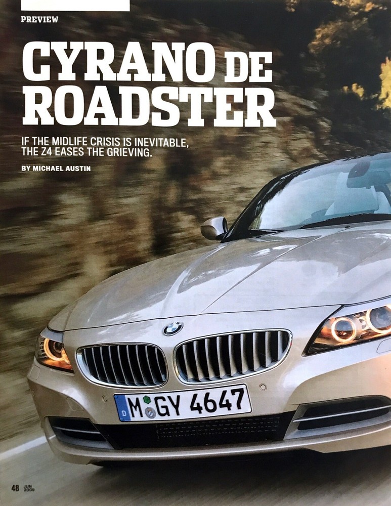 2009 BMW Z4 Roadster Road Test Technical Data Review Article