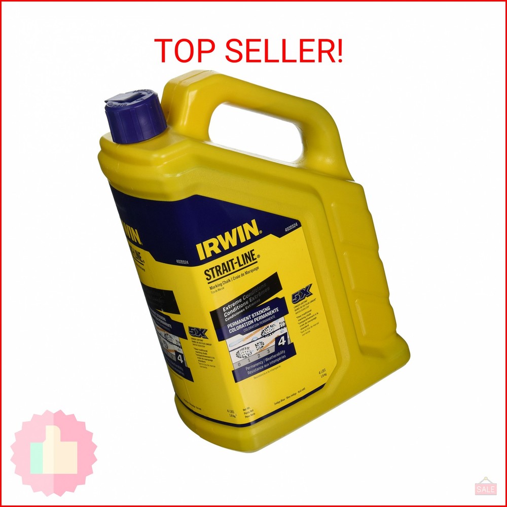 IRWIN Tools STRAIT-LINE Permanent Staining Marking Chalk, Indigo Blue, 4 lb (493