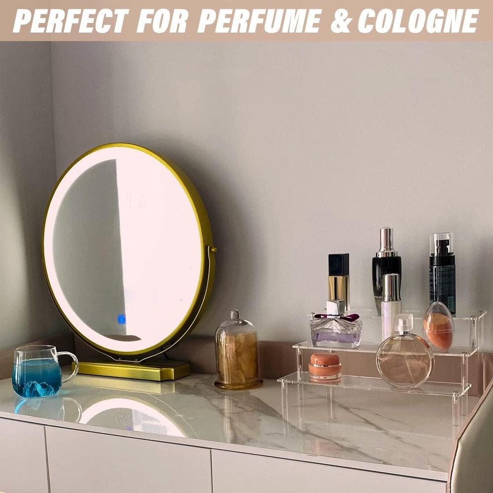 2 Packs Acrylic Display Risers,Clear Display Risers Stand Small Mini Shelf 3