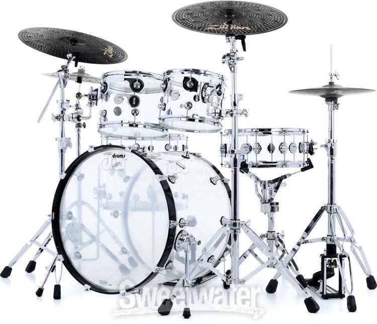 DW Design Series Clear Acrylic 4-Piece Drum Shell Pack