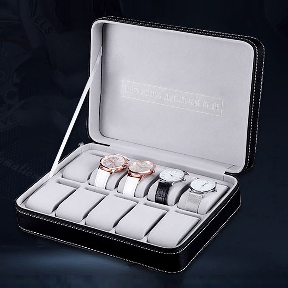 New Multiple Sizes Watch Display Case Storage Box Case | Leather Rounded Corner