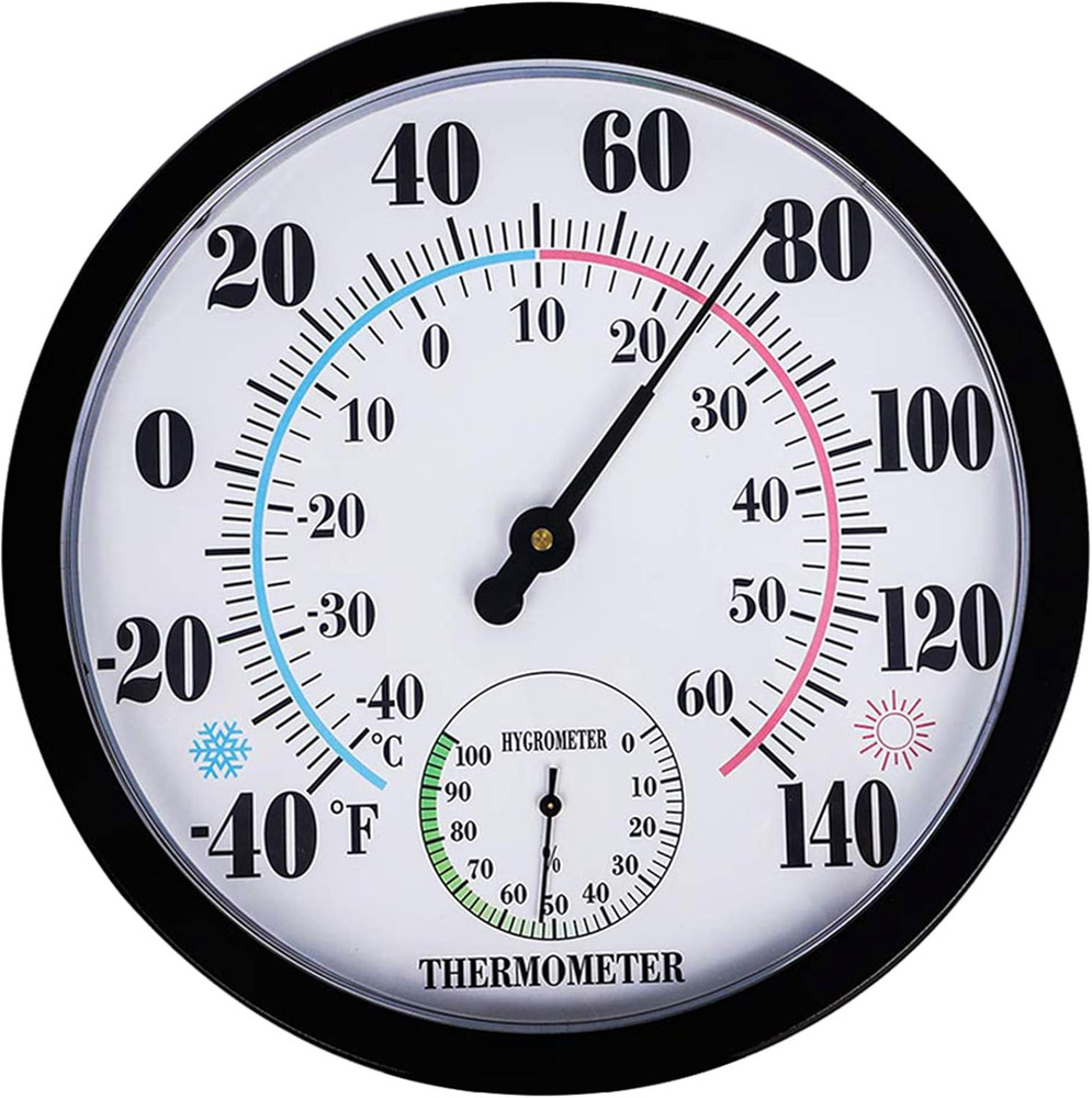 Indoor Hygrometer - Waterproof Hanging Wall Thermometer Decorative Large Numbe