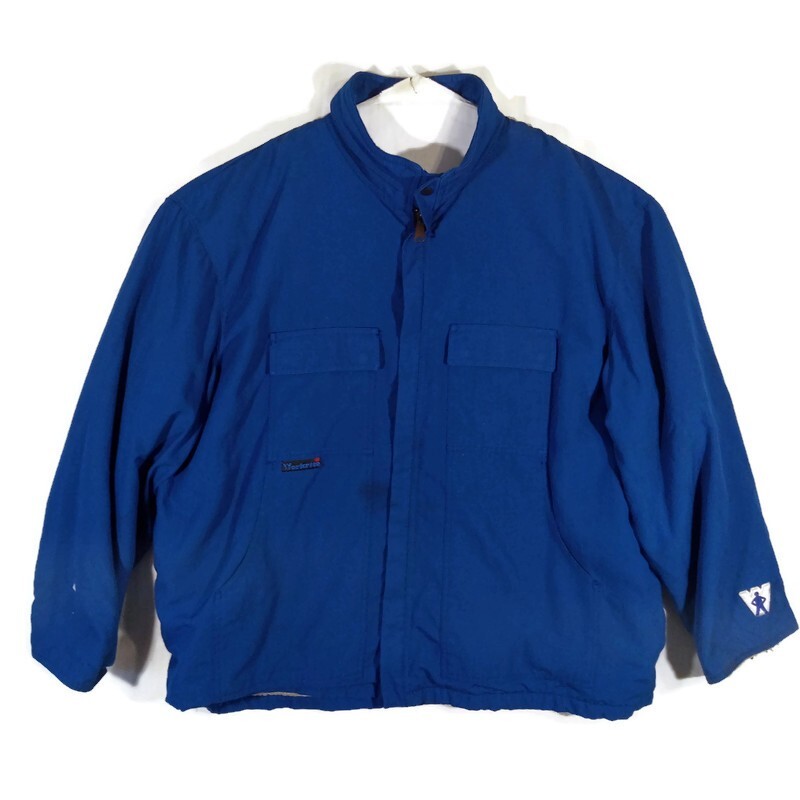 Workrite Nomex Fire Resistant Work Jacket Mens Size XXL Zip Front Blue Pockets