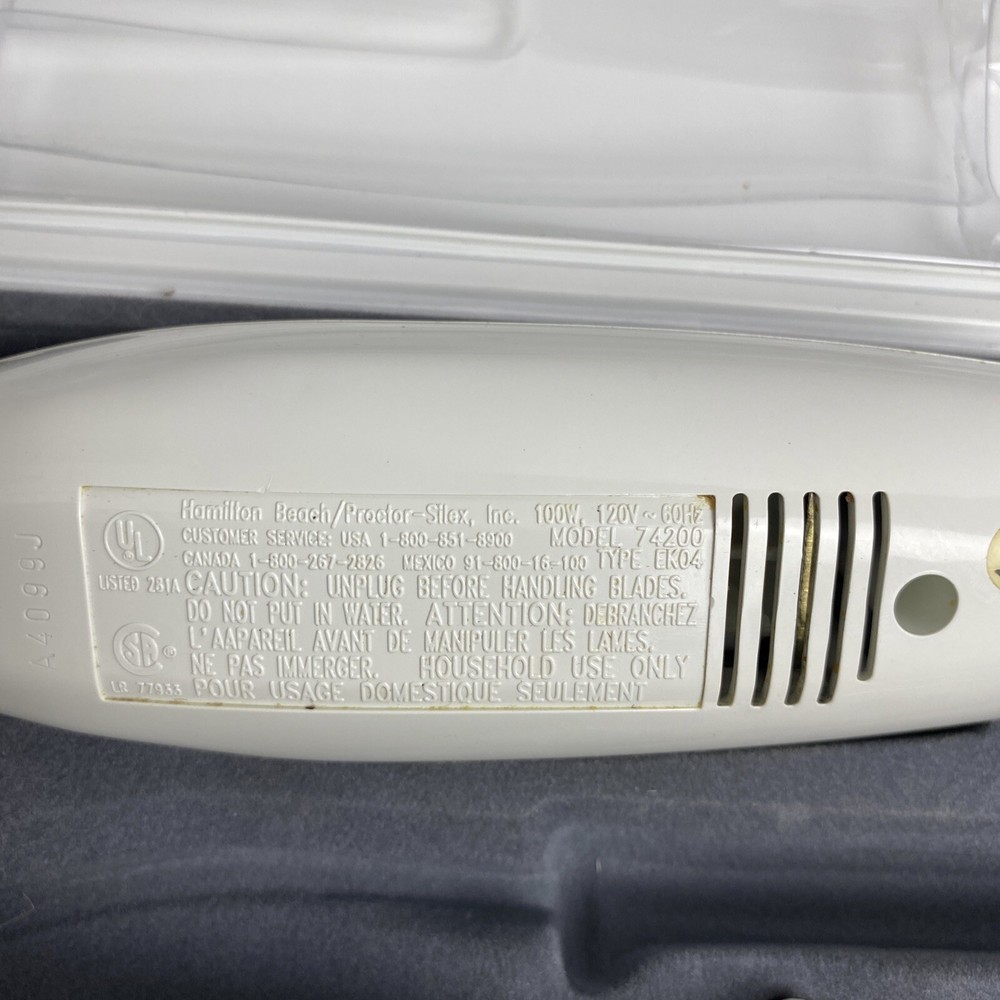 Hamilton Beach Electric Carving Knife Missing Fork, With Storage Case Working