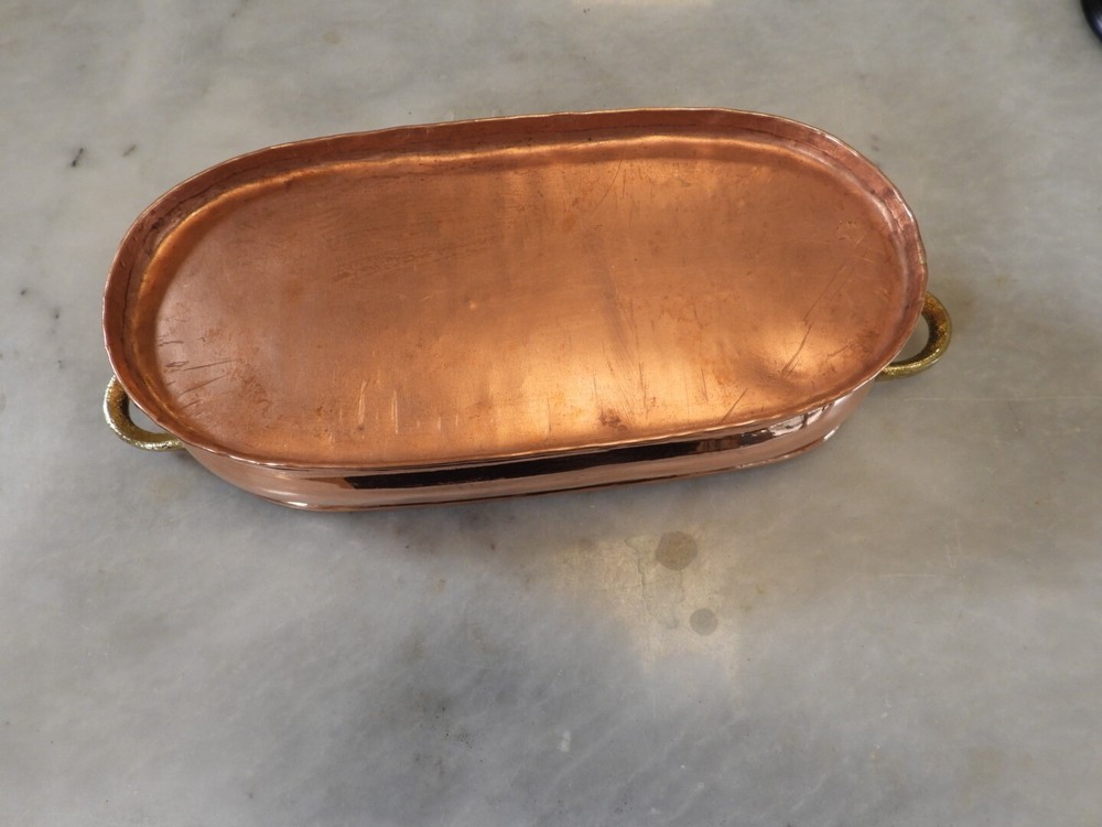 Small Handmade Oval Copper Planter