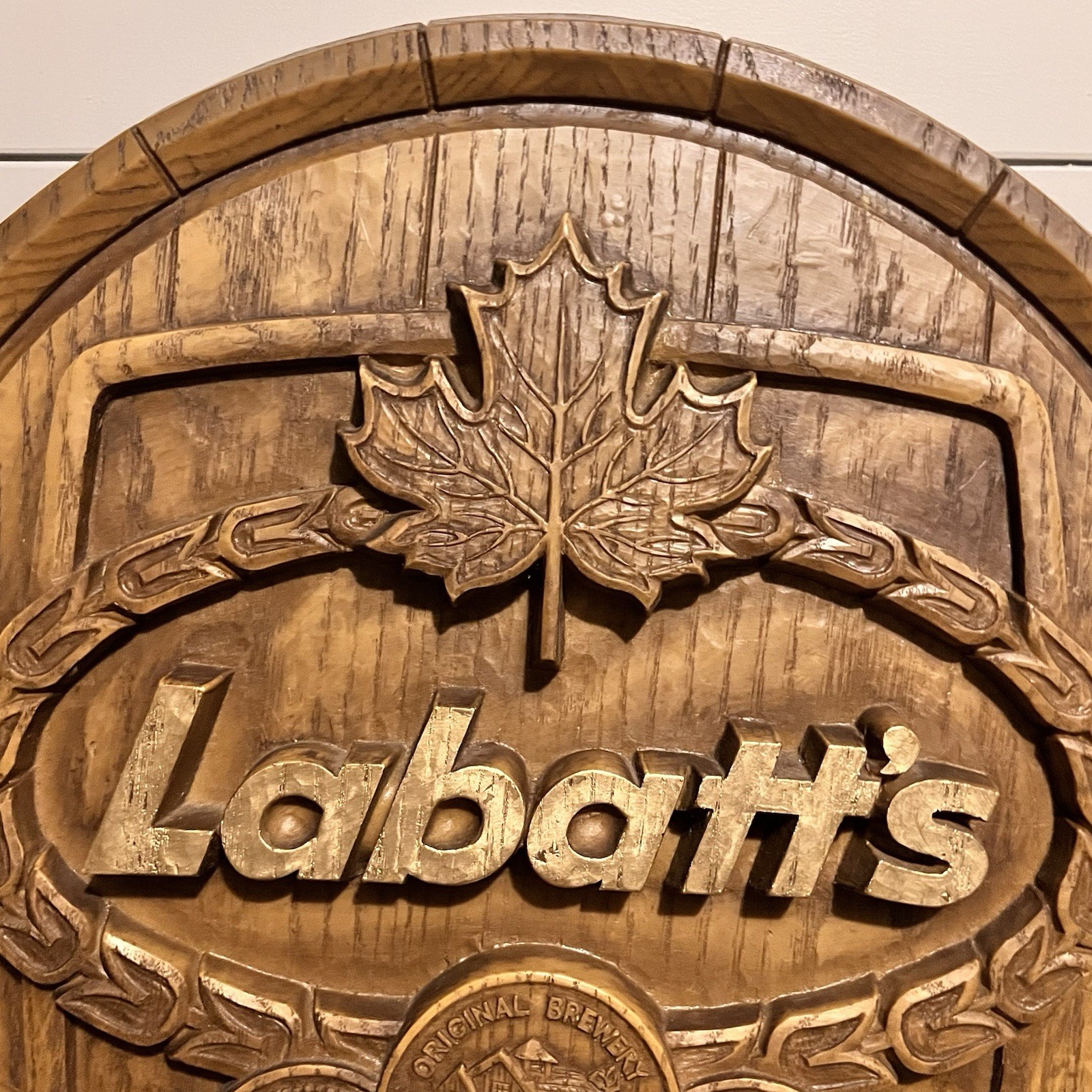 Labatt’s Beer Barrel Wall Sign 19” Vintage 3D Canadian Brewery Bar Decor