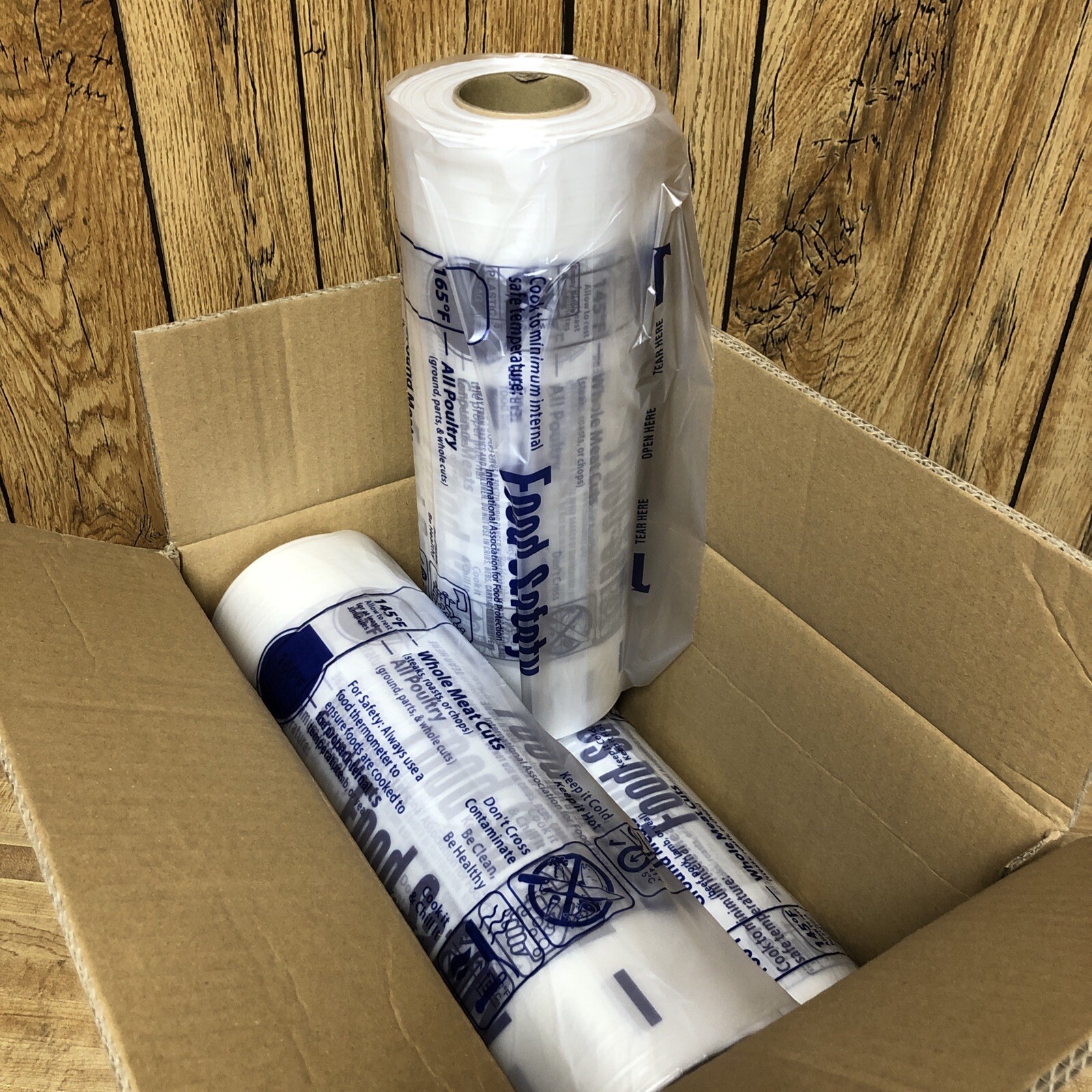 Box Of 4 Rolls Food Safety Plastic Meat Bags 14 x 19” 7952-7277 (2380 Bags) New