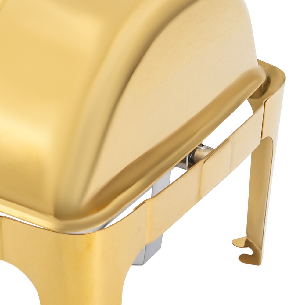 Roll Top Chafing Dishe Chafing Dish with 2 Food Pans & Visible Lid Rectangular