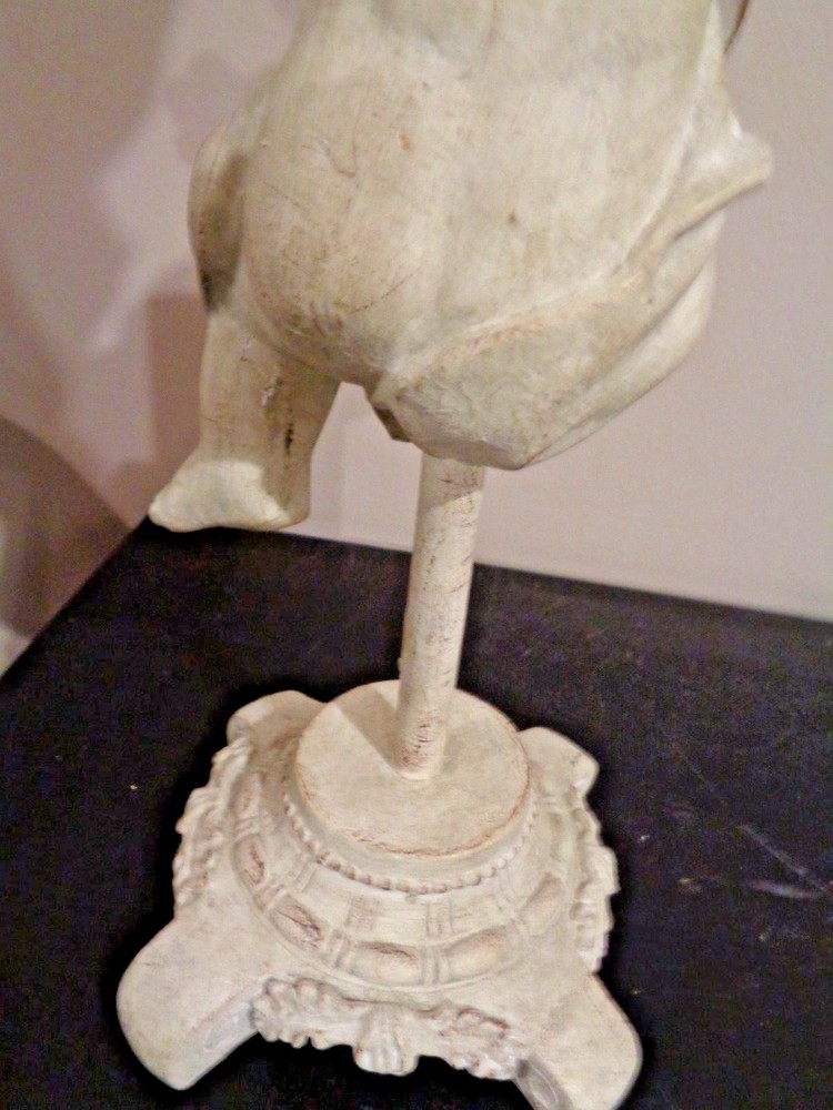 Angel with Drum 16" Tall solid heavy pillar Candle Holder by Elements