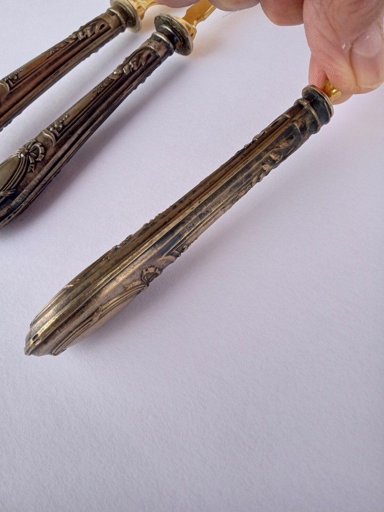 3 Pc. Antique .800 Solid Silver European Pastry Server Set