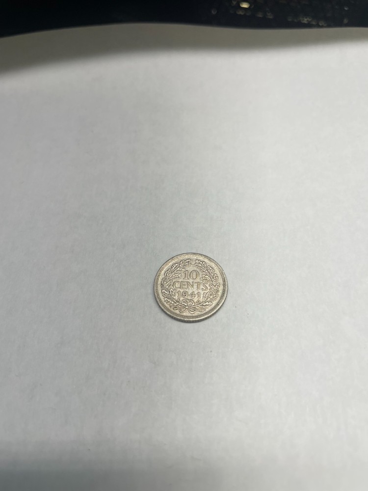 1941 P Netherlands Silver 10 Cents