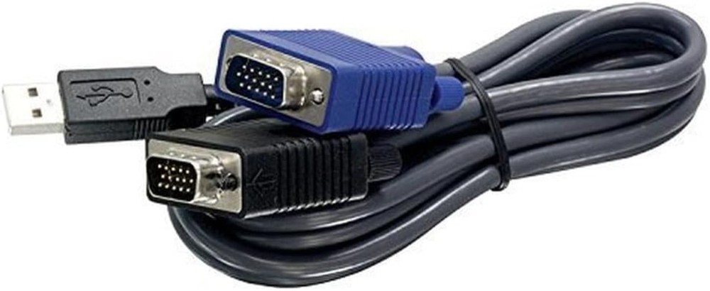 Flexible 15Ft USB VGA KVM Cable for KVM Switch Connection – NDAA Compliant